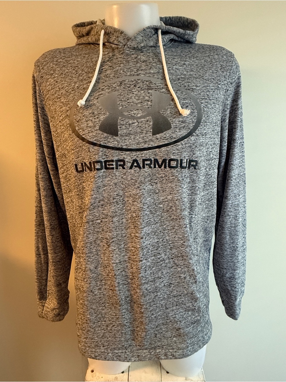 Under Armour Gray Marled Hoodie with Logo Print